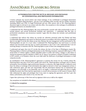 Picture of the case management client intake form